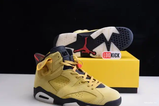 Reps TB YELLOW TRAVIS AIR SCOTT CN1084-300 X 6 JORDAN 0610